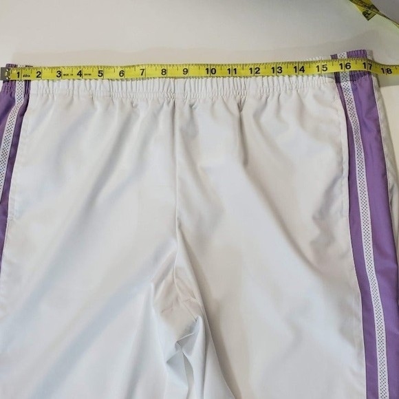 Nike Women's Joggers Cropped Athletic Running Pants White Lilac Stripe L - Picture 10 of 11